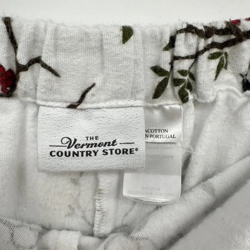 Vermont County Store Flannel Pajamas Size XL 1X‎ Birds 3 Piece Set Snow Cardinal